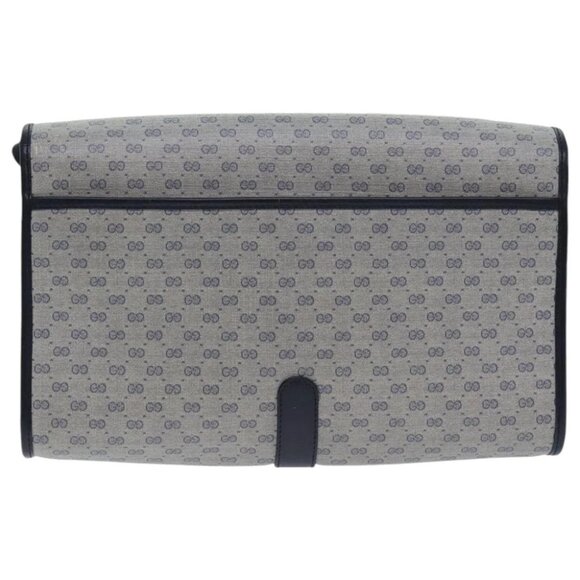 GUCCI Micro GG Supreme Shoulder Bag Navy Gold - Picture 2 of 15